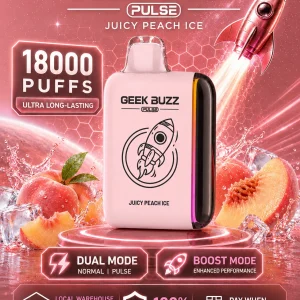 GEEK BUZZ PULSE Juicy Peach Ice – jednorazowy vaporizer na 18 tys. zaciągnięć