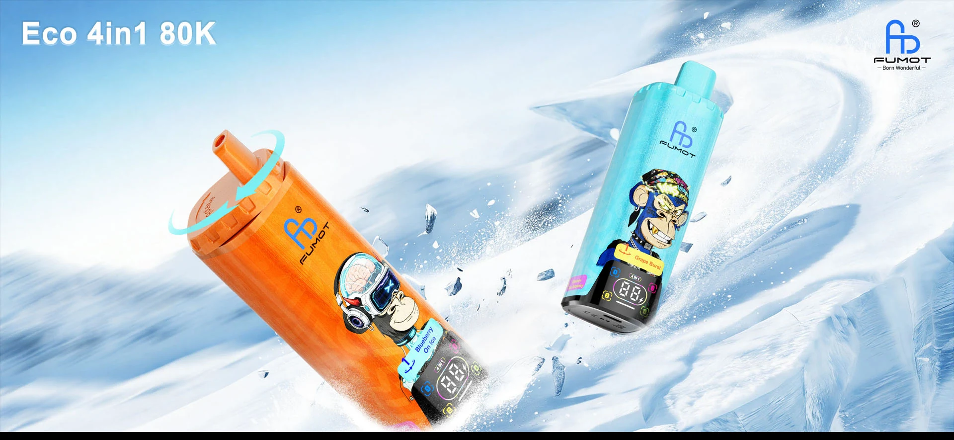 FUMOT ECO 4IN1 80K jednorazowy vape z czterema smakami w jednym urządzeniu