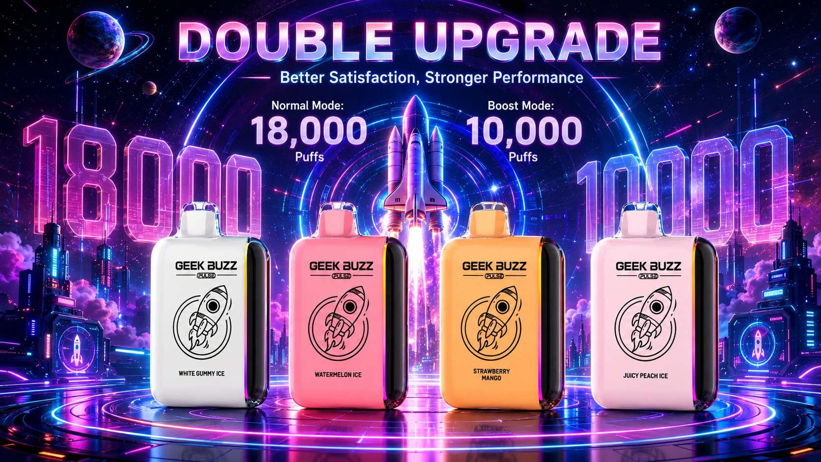 Jednorazowy vape o pojemności 18 000 zaciągnięć – podwójna wersja ulepszona