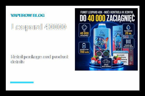 Podwójna grzałka mesh Opakowanie FUMOT Leopard 40000 i szczegóły podwójnej grzałki mesh (ID#4)
