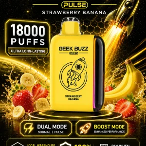 GEEK BUZZ PULSE Strawberry Banana 18K Puffs Disposable E-Cig
