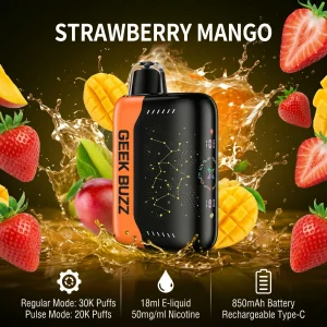 GEEK BUZZ Truskawka-mango, 25 000–30 000 zaciągnięć, e-papieros z regulacją