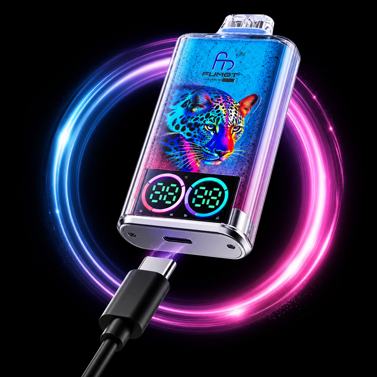 Port ładowania USB-C i ładowalna bateria FUMOT Leopard 40K