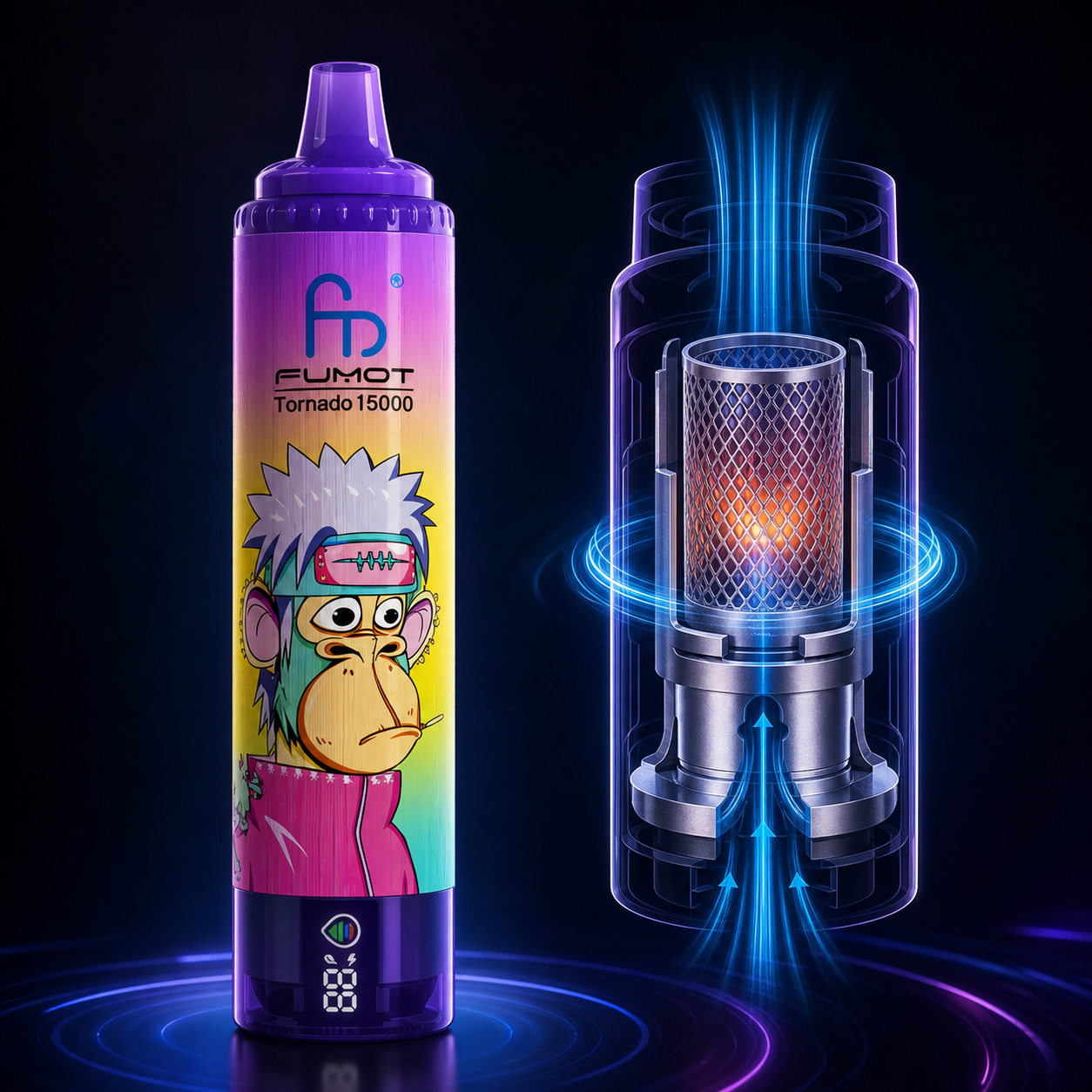 Struktura grzałki mesh 0.9 ohm używana w FUMOT Tornado 15000