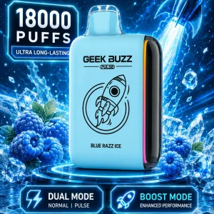 GEEK BUZZ PULSE Blue Razz Ice – jednorazowy e-papieros na 18 tys. zaciągnięć